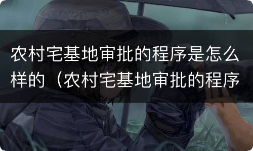 农村宅基地审批的程序是怎么样的（农村宅基地审批的程序是怎么样的呢）