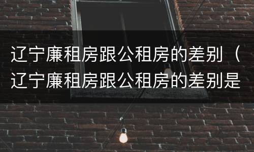 辽宁廉租房跟公租房的差别（辽宁廉租房跟公租房的差别是什么）