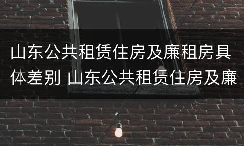 山东公共租赁住房及廉租房具体差别 山东公共租赁住房及廉租房具体差别是什么