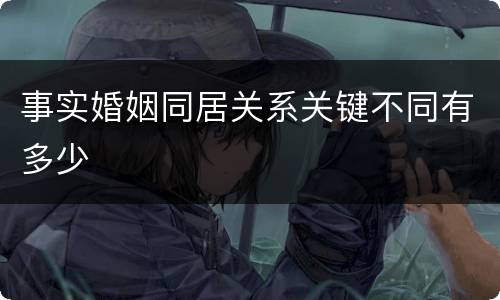事实婚姻同居关系关键不同有多少