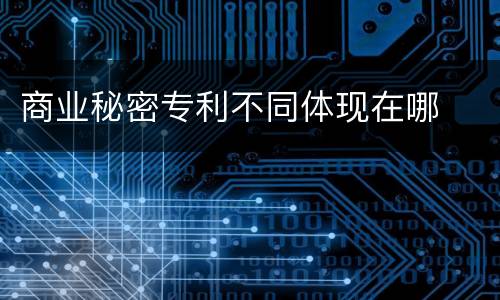 商业秘密专利不同体现在哪