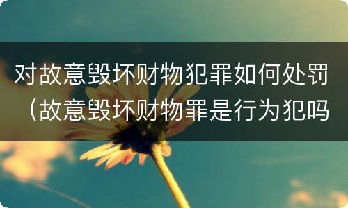 对故意毁坏财物犯罪如何处罚（故意毁坏财物罪是行为犯吗）