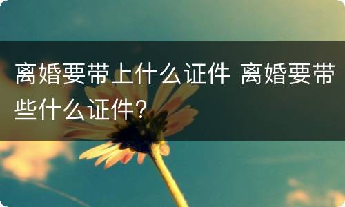 离婚要带上什么证件 离婚要带些什么证件?