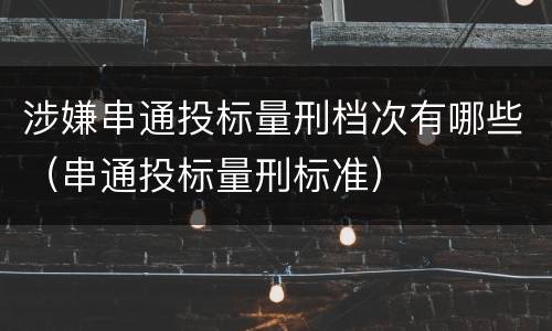 涉嫌串通投标量刑档次有哪些（串通投标量刑标准）