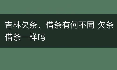 吉林欠条、借条有何不同 欠条借条一样吗