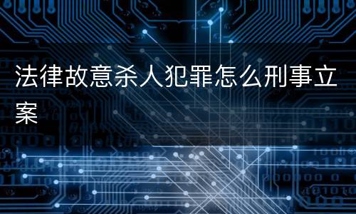法律故意杀人犯罪怎么刑事立案