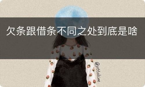 欠条跟借条不同之处到底是啥