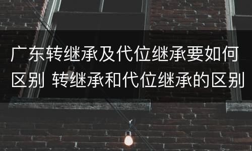 广东转继承及代位继承要如何区别 转继承和代位继承的区别