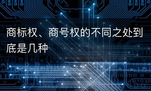 商标权、商号权的不同之处到底是几种