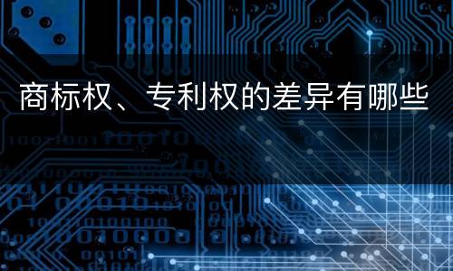 商标权、专利权的差异有哪些