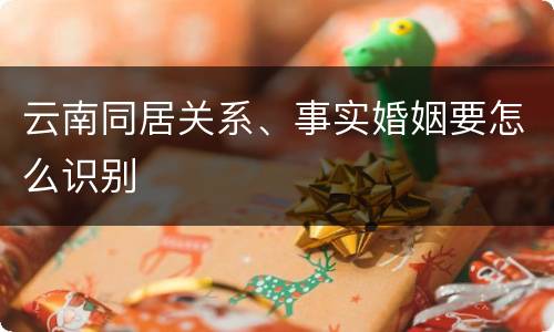 云南同居关系、事实婚姻要怎么识别