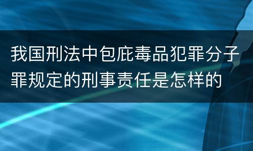 我国刑法中包庇毒品犯罪分子罪规定的刑事责任是怎样的