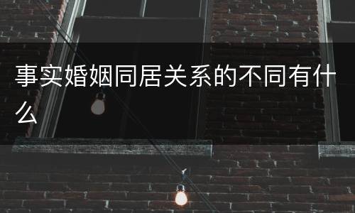 事实婚姻同居关系的不同有什么