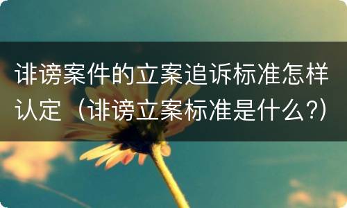诽谤案件的立案追诉标准怎样认定（诽谤立案标准是什么?）