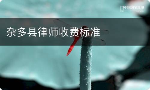 杂多县律师收费标准