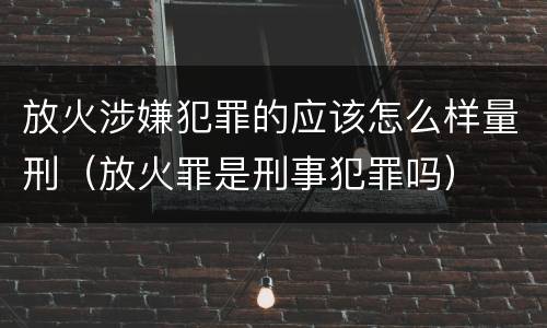 放火涉嫌犯罪的应该怎么样量刑（放火罪是刑事犯罪吗）