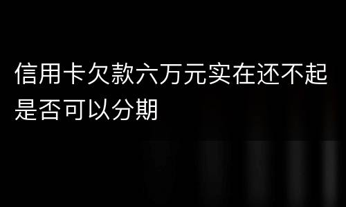 信用卡欠款六万元实在还不起是否可以分期