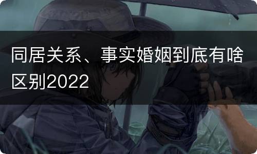 同居关系、事实婚姻到底有啥区别2022
