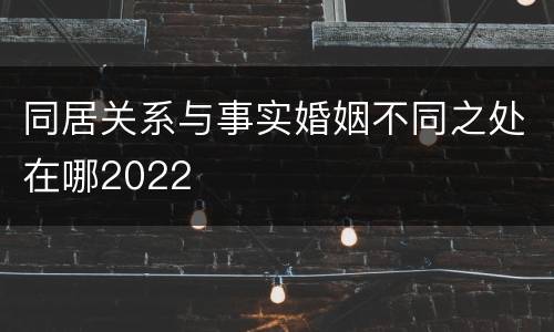 同居关系与事实婚姻不同之处在哪2022