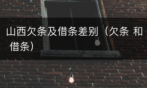 山西欠条及借条差别（欠条 和 借条）