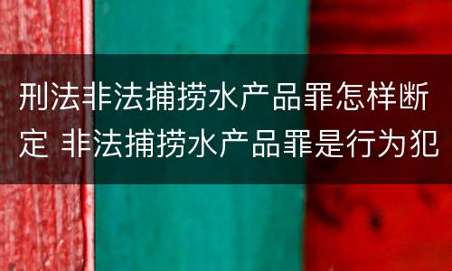 刑法非法捕捞水产品罪怎样断定 非法捕捞水产品罪是行为犯吗