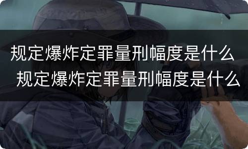 规定爆炸定罪量刑幅度是什么 规定爆炸定罪量刑幅度是什么标准