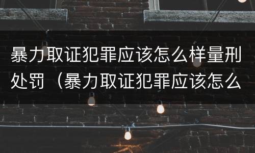 暴力取证犯罪应该怎么样量刑处罚（暴力取证犯罪应该怎么样量刑处罚案例）