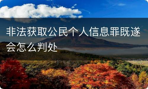 非法获取公民个人信息罪既遂会怎么判处