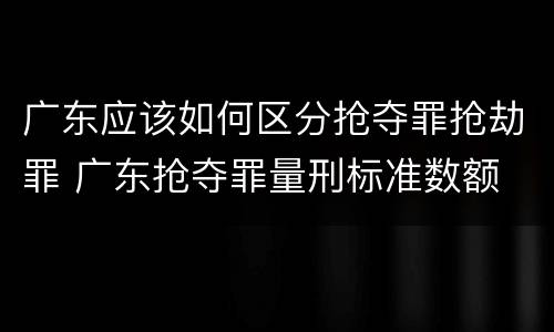 广东应该如何区分抢夺罪抢劫罪 广东抢夺罪量刑标准数额