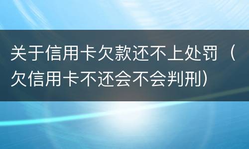 关于信用卡欠款还不上处罚（欠信用卡不还会不会判刑）