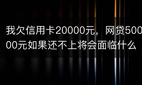 我欠信用卡20000元，网贷50000元如果还不上将会面临什么的刑事处罚
