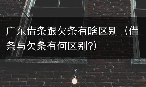 广东借条跟欠条有啥区别（借条与欠条有何区别?）