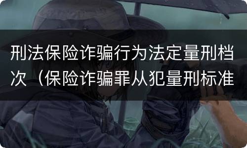 刑法保险诈骗行为法定量刑档次（保险诈骗罪从犯量刑标准）