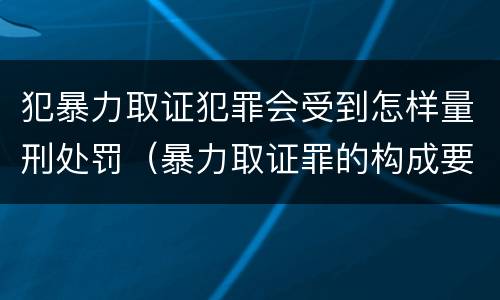 犯暴力取证犯罪会受到怎样量刑处罚（暴力取证罪的构成要件）