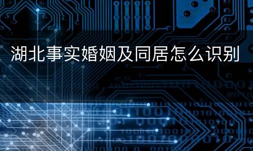 湖北事实婚姻及同居怎么识别