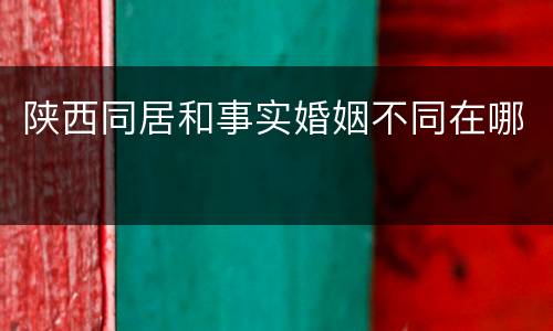 陕西同居和事实婚姻不同在哪