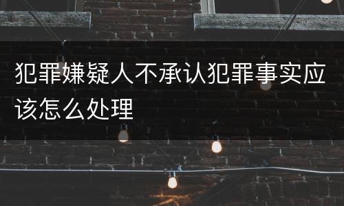 犯罪嫌疑人不承认犯罪事实应该怎么处理