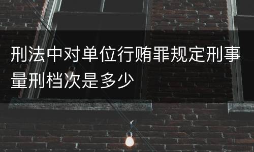 刑法中对单位行贿罪规定刑事量刑档次是多少