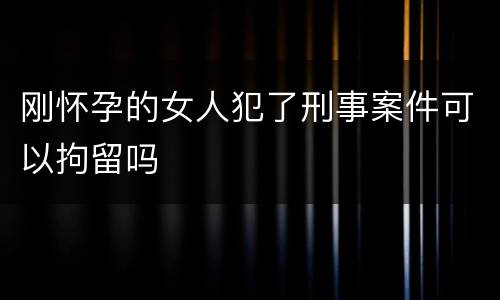 刚怀孕的女人犯了刑事案件可以拘留吗