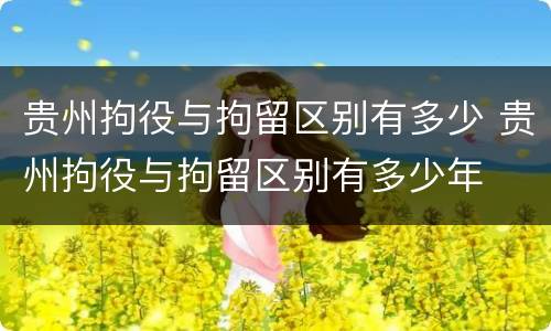 贵州拘役与拘留区别有多少 贵州拘役与拘留区别有多少年