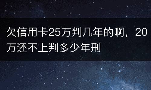 欠信用卡25万判几年的啊，20万还不上判多少年刑