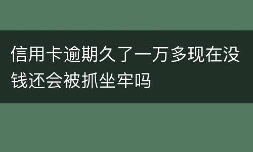 信用卡逾期久了一万多现在没钱还会被抓坐牢吗