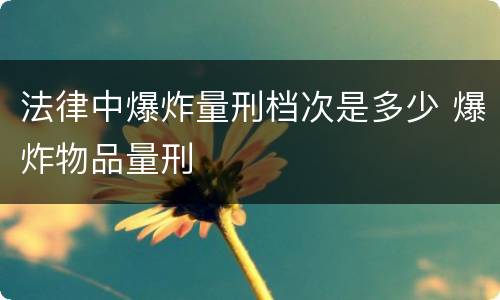 法律中爆炸量刑档次是多少 爆炸物品量刑