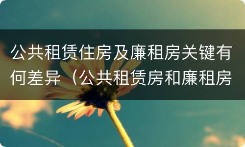 公共租赁住房及廉租房关键有何差异（公共租赁房和廉租房）