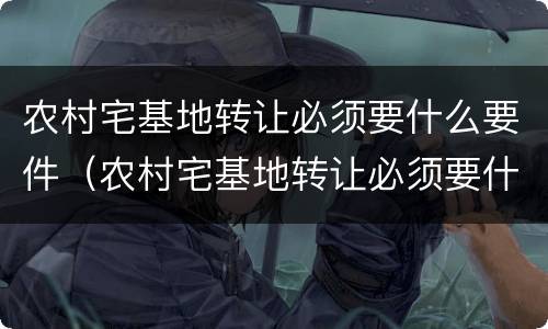 农村宅基地转让必须要什么要件（农村宅基地转让必须要什么要件和手续）