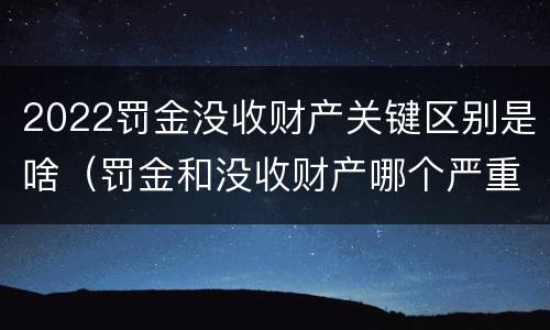 2022罚金没收财产关键区别是啥（罚金和没收财产哪个严重）