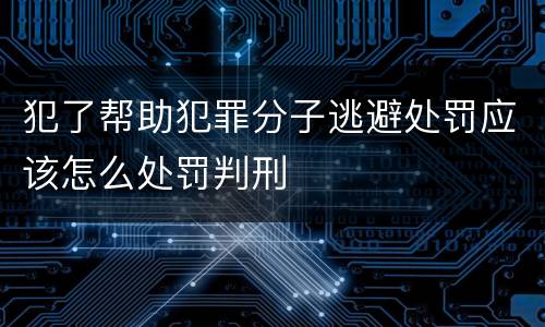 犯了帮助犯罪分子逃避处罚应该怎么处罚判刑