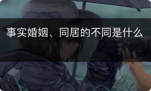 事实婚姻、同居的不同是什么
