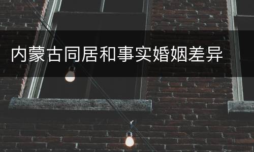 内蒙古同居和事实婚姻差异