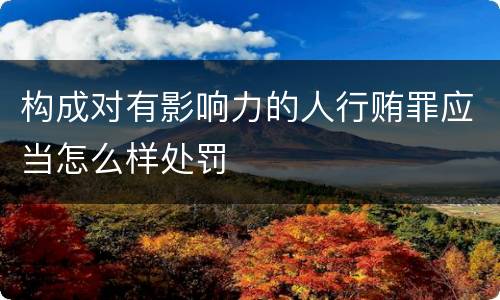 构成对有影响力的人行贿罪应当怎么样处罚